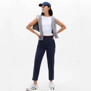 Athleta Endless High Rise Pant Textured, stretch fabric in a tapered fit navy 4